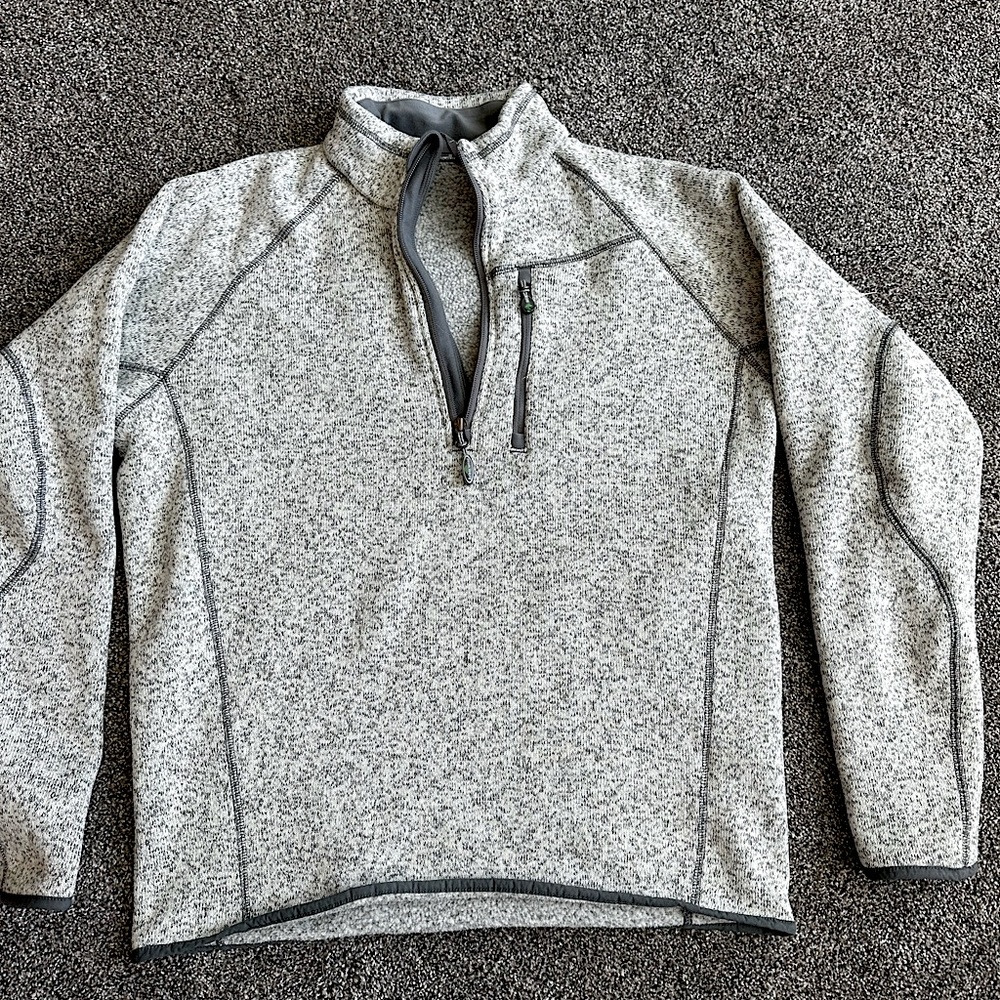 Mens arbor west quarter zip, grey, size- men’s M
